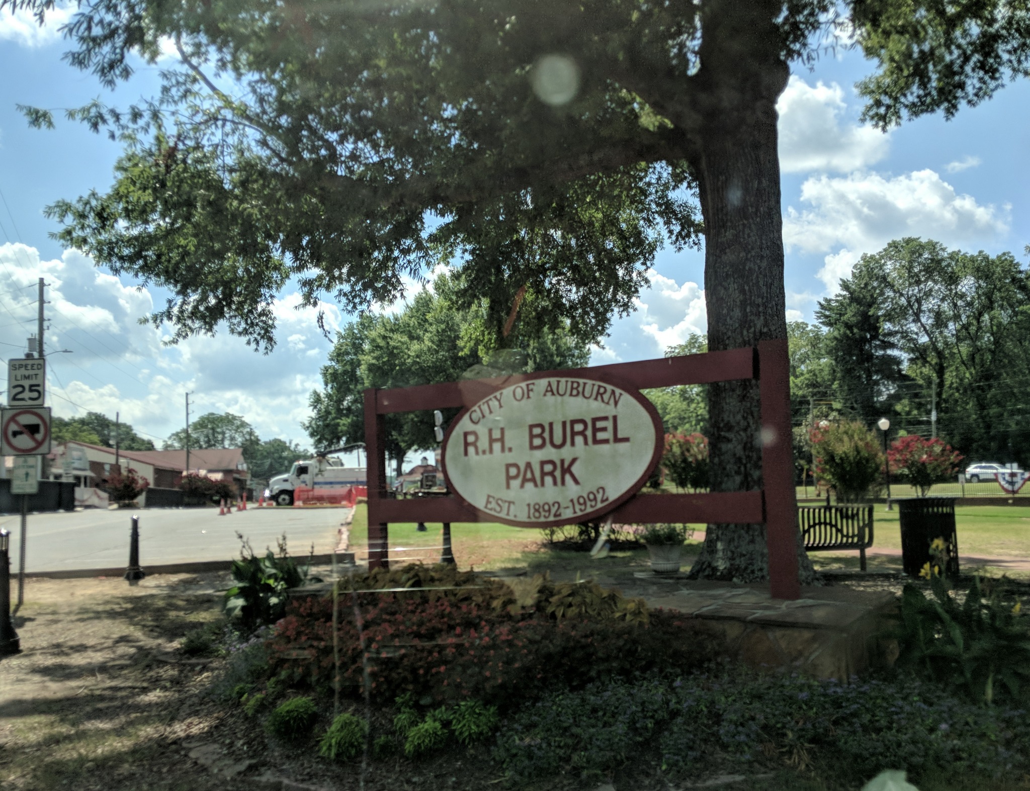 R.H. Burel Park sign in Auburn, Georgia