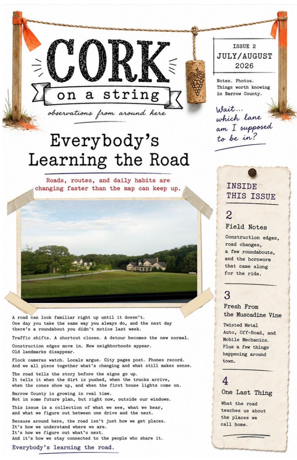 Cover of Cork on a String, Issue 2: Everybody's Learning the Road
