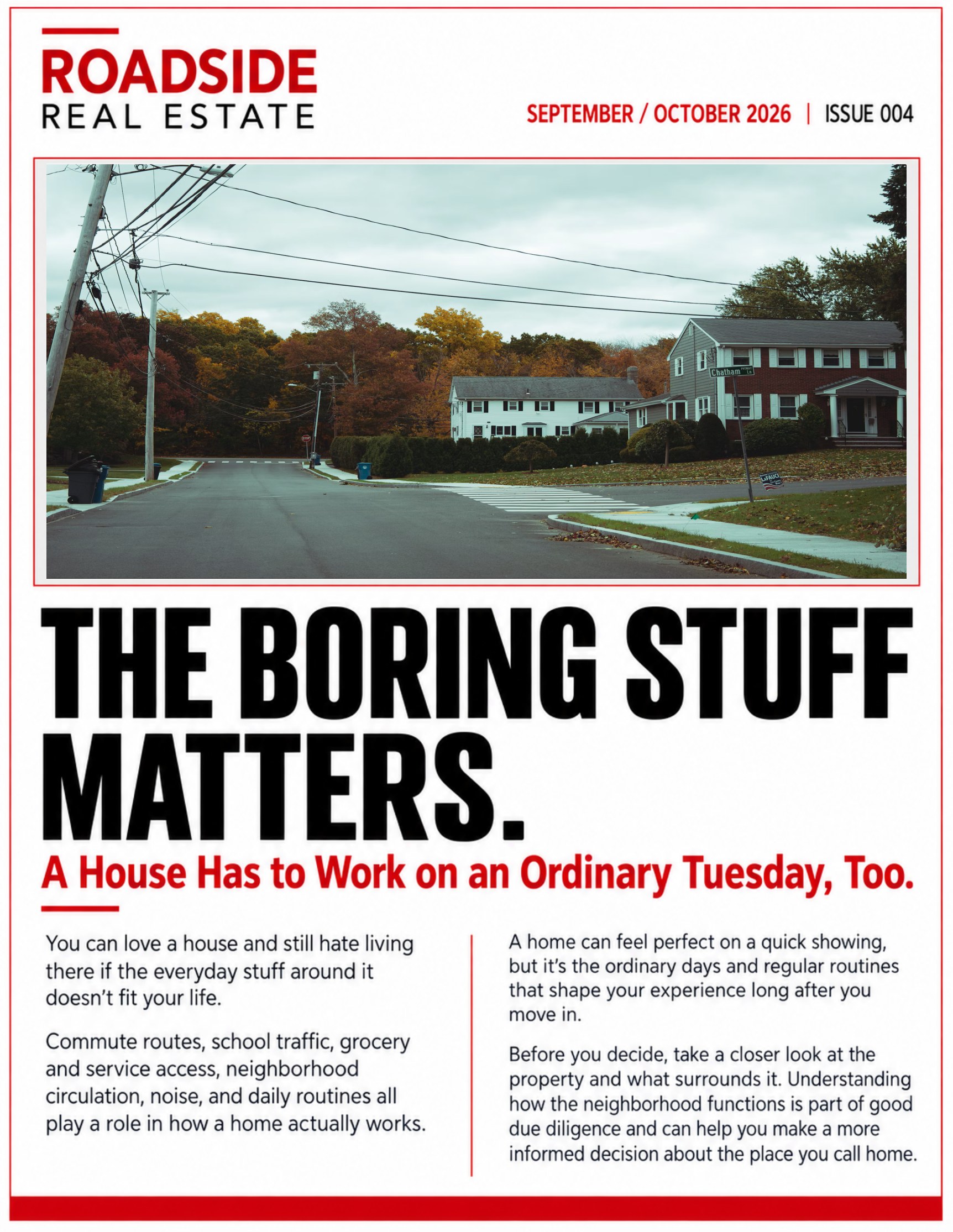 Roadside Real Estate Issue 004 front, The Boring Stuff Matters